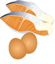 鮭と卵のイラスト